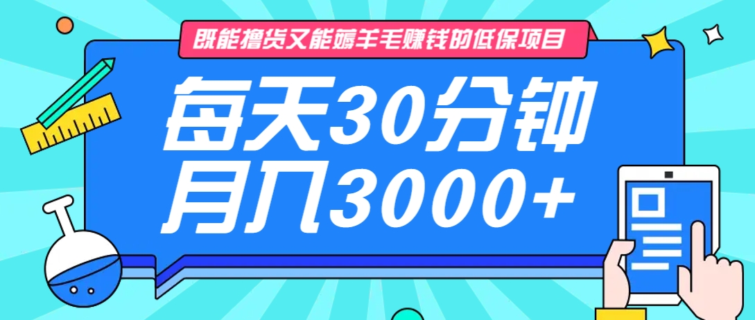 既能撸货又能赚钱的长期低保项目，每天30分钟，多号百分百稳定月入3000+！_豪客资源创业网-豪客资源_豪客资源库