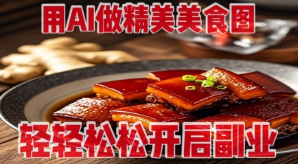 用AI做精美美食图，无需专业设备拍摄，轻轻松松开启副业——豪客资源创业项目网-豪客资源_豪客资源库