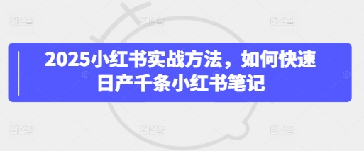 2025小红书实战方法，如何快速日产千条小红书笔记——豪客资源创业项目网-豪客资源_豪客资源库