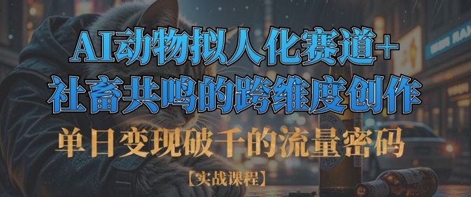 单日变现破千的流量密码，AI动物拟人化赛道+社畜共鸣的跨维度创作——豪客资源创业项目网-豪客资源_豪客资源库
