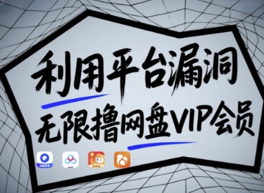 利用平台漏洞，无限撸网盘VIP会员，用户亲测有效!【漏洞原理+操作演示】——豪客资源创业项目网-豪客资源_豪客资源库