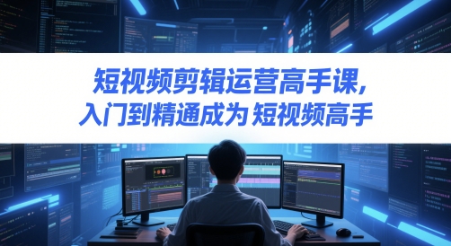 短视频剪辑运营高手课，入门到精通成为短视频高手——豪客资源创业项目网-豪客资源_豪客资源库