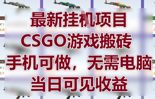 最新挂G项目，CSGO游戏搬砖，手机可做，无需电脑，当日见收益【揭秘】——豪客资源创业项目网-豪客资源_豪客资源库
