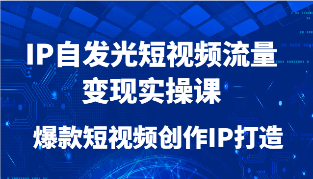 IP自发光短视频流量变现实操课，爆款短视频创作IP打造_豪客资源创业网-豪客资源_豪客资源库