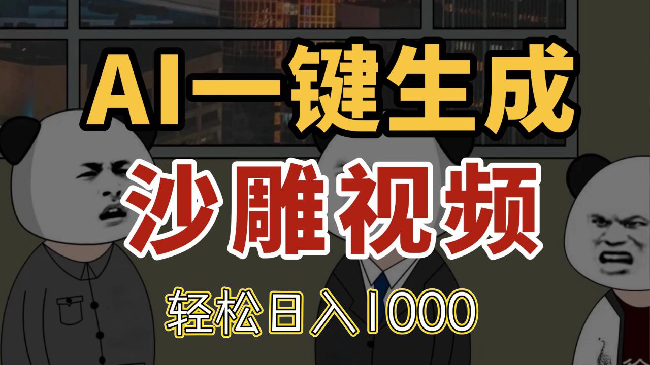 （14756期）AI一键生成沙雕视频，一条视频千万播放，轻松日入1000_豪客资源创业项目网-豪客资源_豪客资源库