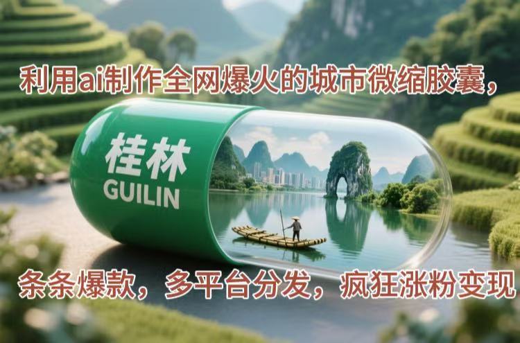 （14704期）利用ai制作全网爆火的城市微缩胶囊，条条爆款，多平台分发，疯狂涨粉变现_豪客资源创业项目网-豪客资源_豪客资源库