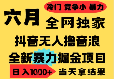 25年6月高爆抖音无人直播最新撸音浪掘金项目,小白可做,无脑日入1k+,门槛低可批量矩阵【揭秘】——豪客资源创业项目网-豪客资源_豪客资源库