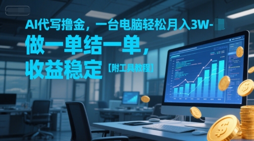 AI代写撸金,一台电脑轻松月入1-3W,做一单结一单,收益稳定【附工具教程】——豪客资源创业项目网-豪客资源_豪客资源库