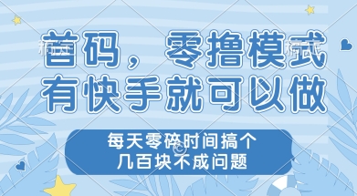 首码零撸项目，有快手就可以做，每天业务时间搞个几张不是问题【揭秘】——豪客资源创业项目网-豪客资源_豪客资源库