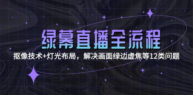 (15044期)绿幕直播全流程:抠像技术+灯光布局,解决画面绿边虚焦等12类问题_豪客资源创业项目网-豪客资源_豪客资源库