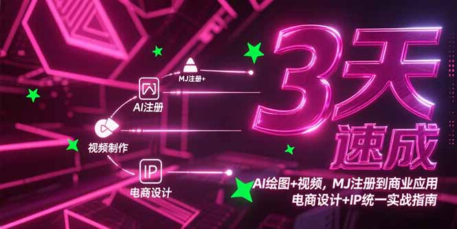 (15245期)3天速成AI绘图+视频,MJ注册到商业应用,电商设计+IP统一实战指南_豪客资源创业项目网-豪客资源_豪客资源库