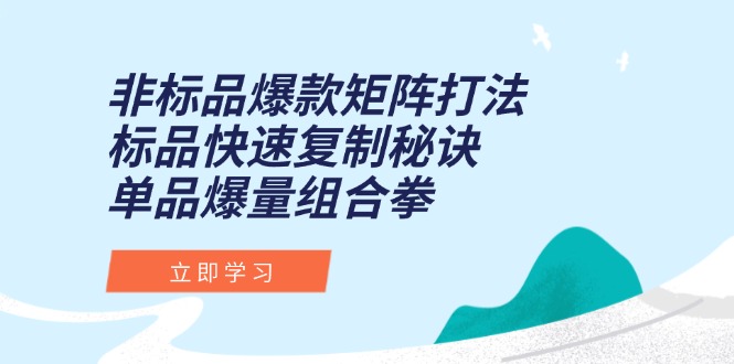 （15068期）非标品爆款矩阵打法，标品快速复制秘诀，单品爆量组合拳_豪客资源创业项目网-豪客资源_豪客资源库