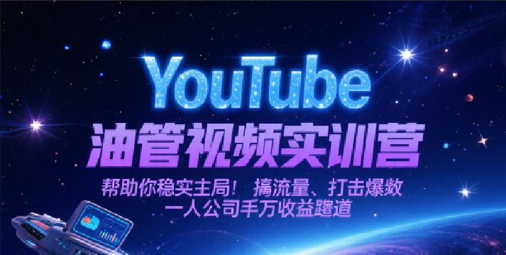 YouTube油管视频实训营，帮助你稳入局、搞流量、打爆款，一人公司千万收益赛道_豪客资源创业网-豪客资源_豪客资源库