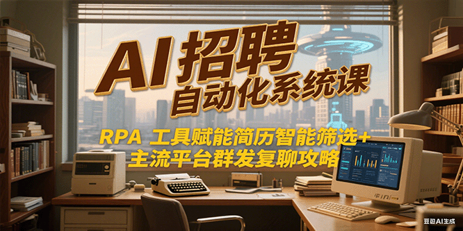 AI招聘自动化系统课，RPA工具赋能简历智能筛选+主流平台群发复聊全攻略_豪客资源创业网-豪客资源_豪客资源库