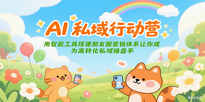 AI私域行动营：用智能工具搭建朋友圈营销体系让你成为高转化私域操盘手_豪客资源创业网-豪客资源_豪客资源库