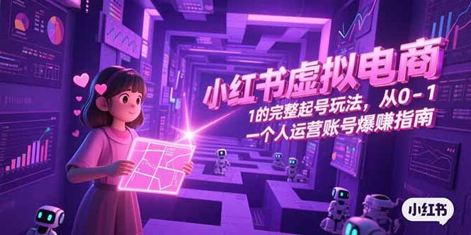 （15230期）小红书虚拟电商，从0-1的完整起号玩法，一个人运营账号爆赚指南_豪客资源创业项目网-豪客资源_豪客资源库