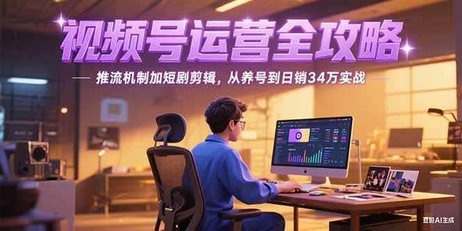 （15217期）2025视频号运营全攻略，推流机制加短剧剪辑，从养号到日销34万实战_豪客资源创业项目网-豪客资源_豪客资源库