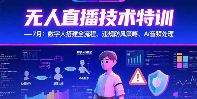 （15448期）无人直播技术特训-7月：数字人搭建全流程，违规防风策略，AI音频处理_豪客资源创业项目网-豪客资源_豪客资源库