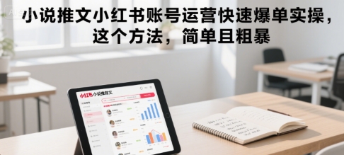 小说推文小红书账号运营快速爆单实操，这个方法，简单且粗暴——豪客资源创业项目网-豪客资源_豪客资源库