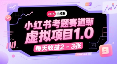 小红书考题赛道虚拟项目1.0，项目操作简单，每天收益2-3张——豪客资源创业项目网-豪客资源_豪客资源库