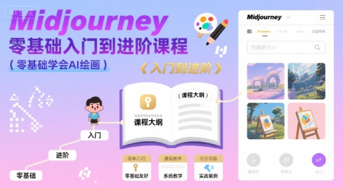 midjourney零基础入门到进阶课程，零基础学会AI绘画——豪客资源创业项目网-豪客资源_豪客资源库