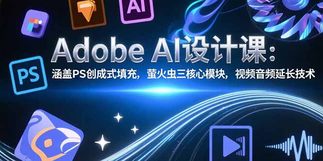 （15469期）Adobe AI设计课：涵盖PS创成式填充，萤火虫三核心模块，视频音频延长技术_豪客资源创业项目网-豪客资源_豪客资源库
