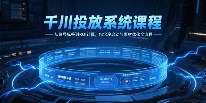 （15263期）千川投放系统课程，从账号标签到ROI计算，包含冷启动与素材优化全流程_豪客资源创业项目网-豪客资源_豪客资源库