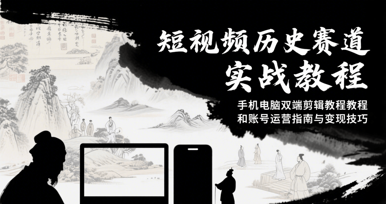 图片[1]-短视频历史赛道实战教程，手机电脑双端剪辑教程和账号运营指南与变现技巧_豪客资源创业网-豪客资源