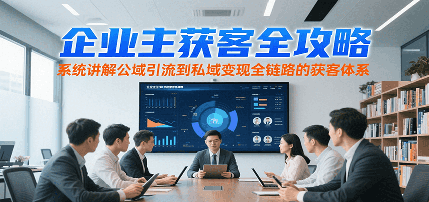 企业主获客全攻略,系统讲解公域引流到私域变现全链路的获客体系_豪客资源创业网-豪客资源_豪客资源库