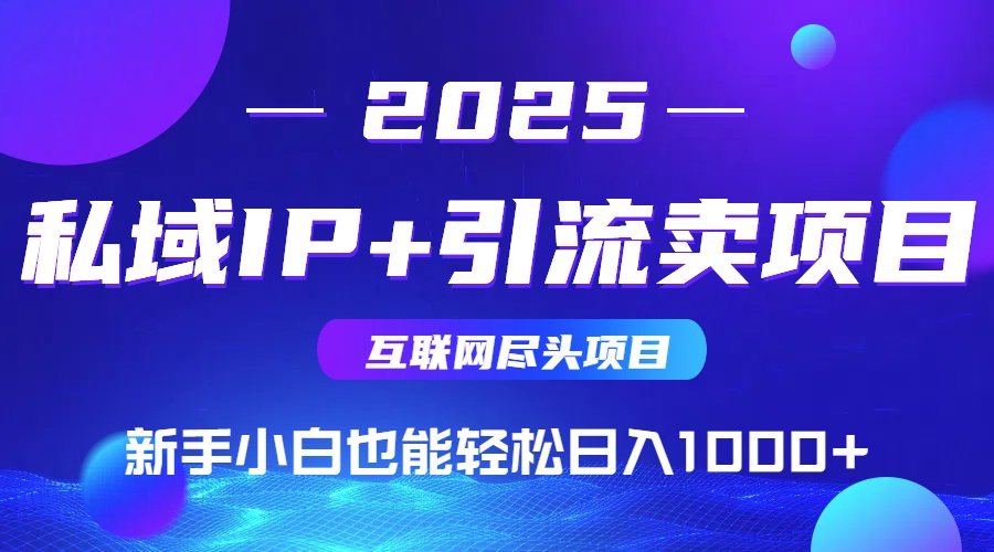 （15532期）2025网创尽头项目，私域IP+引流，新手小白也能在家日入1000+_豪客资源创业项目网-豪客资源_豪客资源库