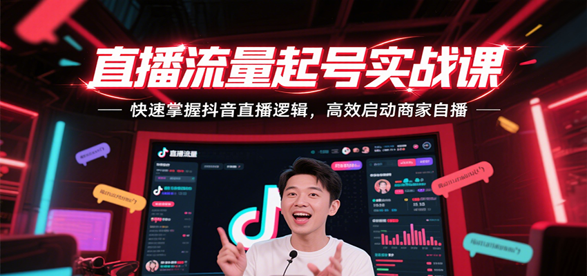 直播流量起号实战课，快速掌握抖音直播逻辑，高效启动商家自播_豪客资源创业网-豪客资源_豪客资源库