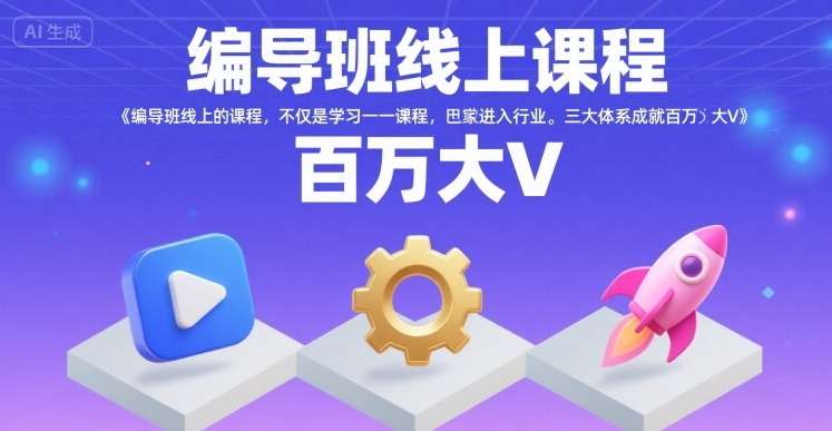 编导班线上课程，不仅是学习一门课程，更是进入一个行业，三大体系成就百万大V——豪客资源创业项目网-豪客资源_豪客资源库