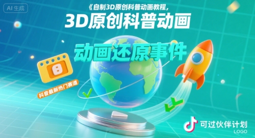 图片[1]-自制3D原创科普动画教程，动画还原事件，抖音最新热门赛道，可过伙伴计划——豪客资源创业项目网-豪客资源
