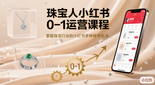 珠宝人小红书0-1运营课程,掌握珠宝行业的小红书多种账号玩法——豪客资源创业项目网-豪客资源_豪客资源库