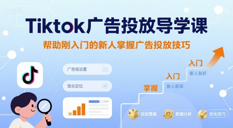 Tiktok广告投放导学课，帮助刚入门的新人掌握广告投放技巧——豪客资源创业项目网-豪客资源_豪客资源库