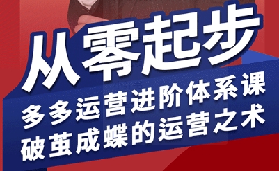 拼多多运营进阶系统课,从零起步,多多运营进阶体系课,破茧成蝶的运营之术——豪客资源创业项目网-豪客资源_豪客资源库