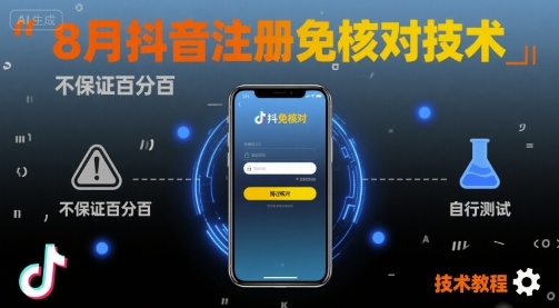 8月抖音注册免核对技术，不保证百分百，自测——豪客资源创业项目网-豪客资源_豪客资源库