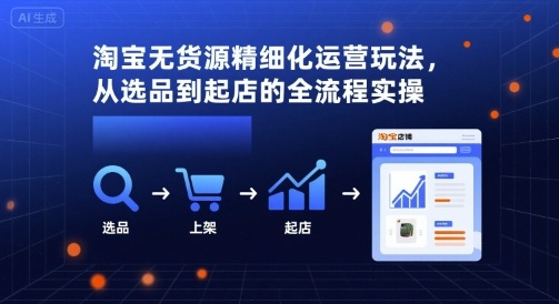 淘宝无货源精细化运营玩法,从选品到起店的全流程实操——豪客资源创业项目网-豪客资源_豪客资源库