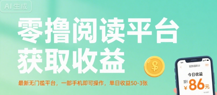 零撸阅读平台获取收益,最新无门槛平台,一部手机即可操作,单日收益50-3张【揭秘】——豪客资源创业项目网-豪客资源_豪客资源库