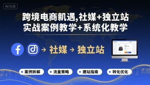 跨境电商新机遇,社媒+独立站,实战案例教学+系统化教学——豪客资源创业项目网-豪客资源_豪客资源库