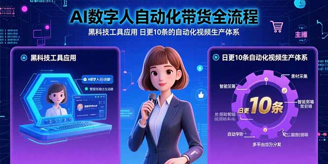 （15699期）AI数字人自动化带货全流程：黑科技工具应用 日更10条的自动化视频生产体系_豪客资源创业项目网-豪客资源_豪客资源库