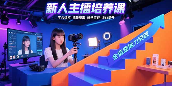 （15701期）新人主播培养课：平台适应-流量获取-粉丝留存-收益提升 全链路能力突破_豪客资源创业项目网-豪客资源_豪客资源库