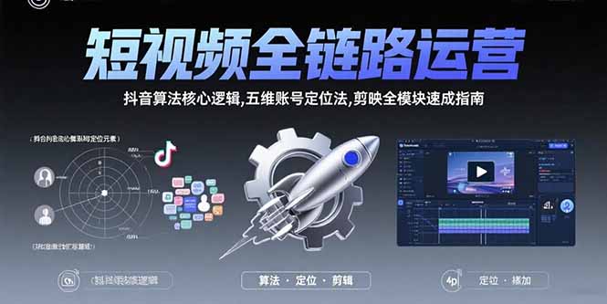 （15580期）短视频全链路运营：抖音算法核心逻辑,五维账号定位法,剪映全模块速成指南_豪客资源创业项目网-豪客资源_豪客资源库