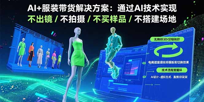 （15728期）AI+服装带货解决方案：通过AI技术实现 不出镜/不拍摄/不买样品/不搭建场地_豪客资源创业项目网-豪客资源_豪客资源库