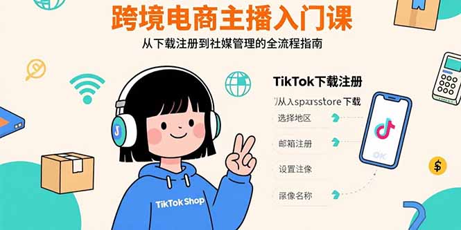 (15708期)跨境电商主播入门课,TikTok下载注册,支付工具配置,社媒账号管理全流程_豪客资源创业项目网-豪客资源_豪客资源库