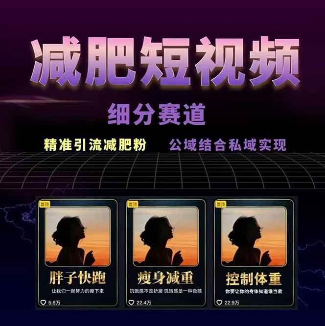 图片[2]-减肥短视频运营实战课：含素材制作、剪映教学，讲精准引流、变现设计与内容模板技巧_豪客资源创业网-豪客资源