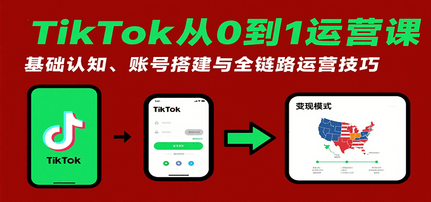 TikTok从0到1运营课:基础认知、账号搭建与全链路运营技巧_豪客资源创业网-豪客资源_豪客资源库
