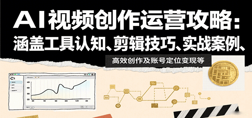 AI视频创作运营攻略：涵盖工具认知、剪辑技巧、实战案例、高效创作及账号定位变现等_豪客资源创业网-豪客资源_豪客资源库