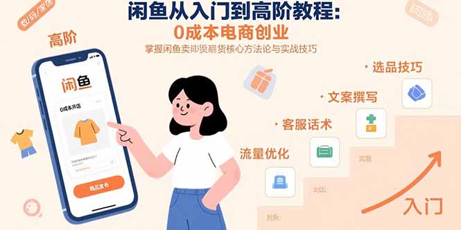 （15640期）闲鱼从入门到高阶教程：0成本电商创业，掌握闲鱼卖货核心方法论与实战技巧_豪客资源创业项目网-豪客资源_豪客资源库