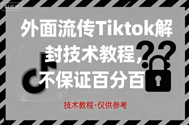 外面流传Tiktok解封技术教程，不保证百分百，具体自测——豪客资源创业项目网-豪客资源_豪客资源库